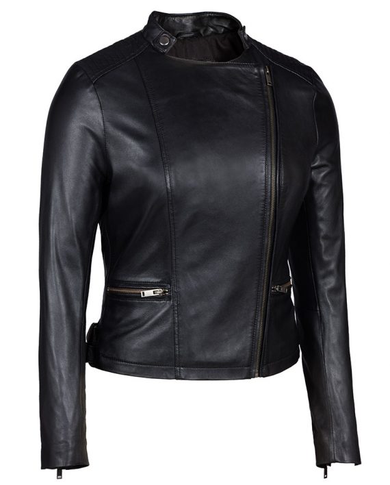 Black-Corbani-Genuine-Asymmetrical-Scuba-Leather-Jacket-Front-Side-Zipped