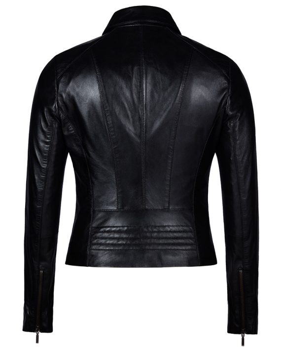 Black-Corbani-Genuine-Shirt-Collar-Scuba-Leather-Jacket-Back