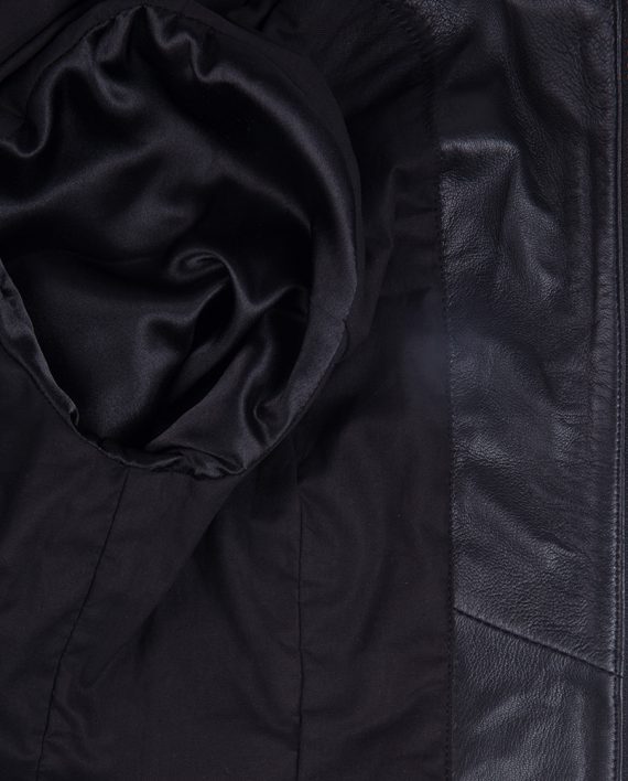 Black-Corbani-Genuine-Womens-Shirt-Collar-Scuba-Leather-Jacket-Inside