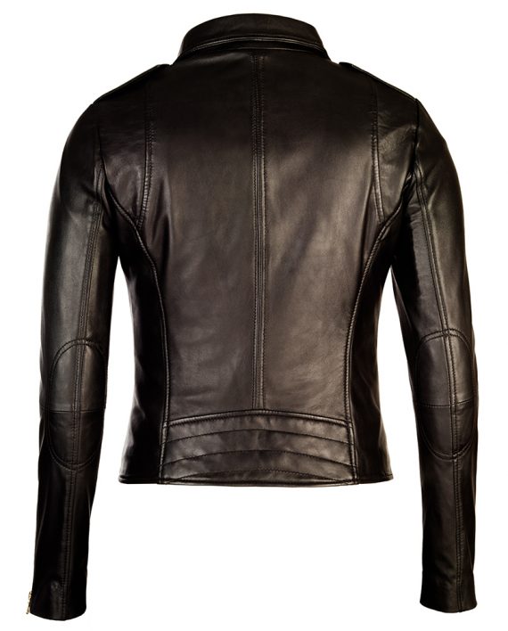 Black-Corbani-Womens-Asymmetrical-Zip-Biker-Leather-Jacket-Back