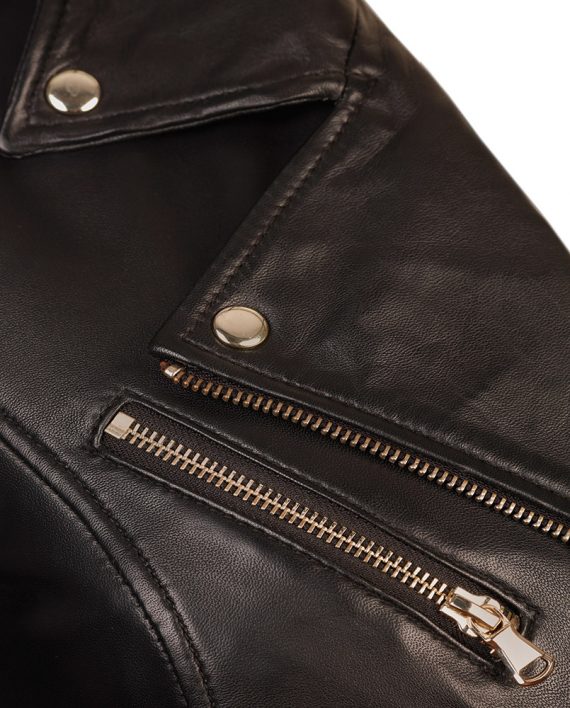 Black-Corbani-Womens-Asymmetrical-Zip-Biker-Leather-Jacket-Close